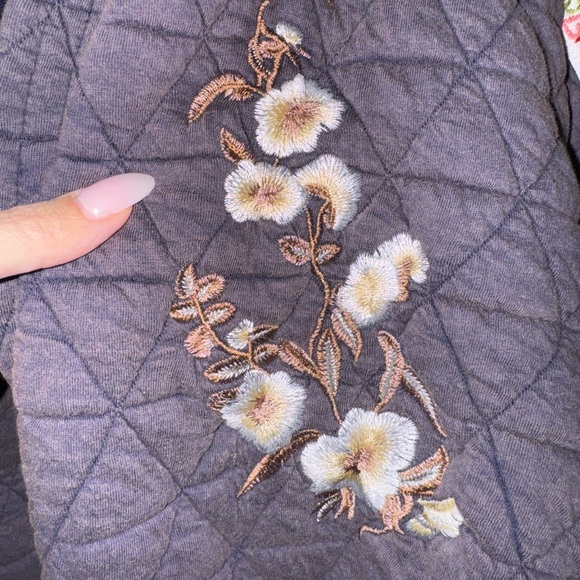 Pol Floral Quilted Jacket with Patchwork Details Medium - Picture 4 of 6